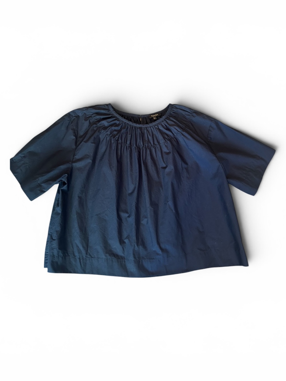 Massimo Dutti Dark Navy Blouse S clinched boxy flowing top